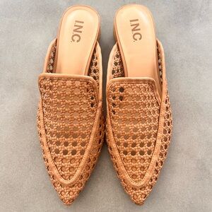 INC International Concepts Women's Jalissa Tan Woven Mules - Size 10 ½